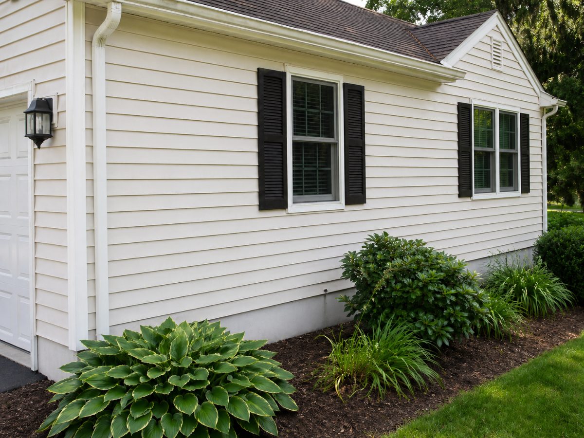 House exterior after soft wash cleaning