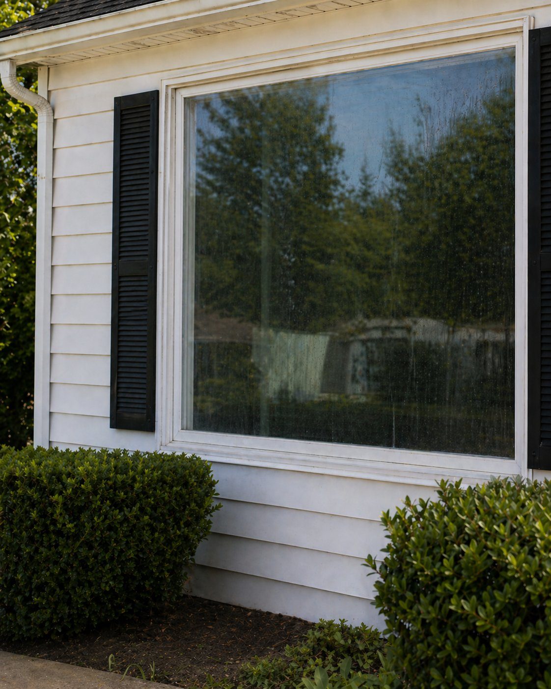 Windows before cleaning — pollen and grime buildup